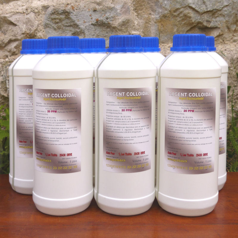 Argent Colloïdal 20 PPM 6 + 1 Bouteilles 1 litre